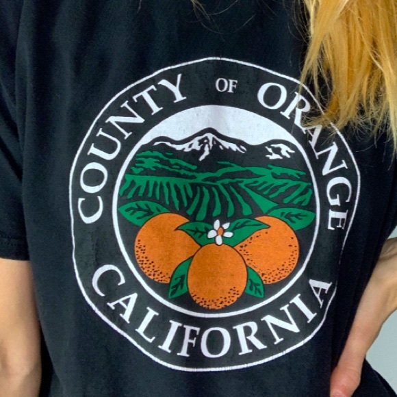 Vintage 🍊California Black County of Orange Tee - Picture 3 of 7
